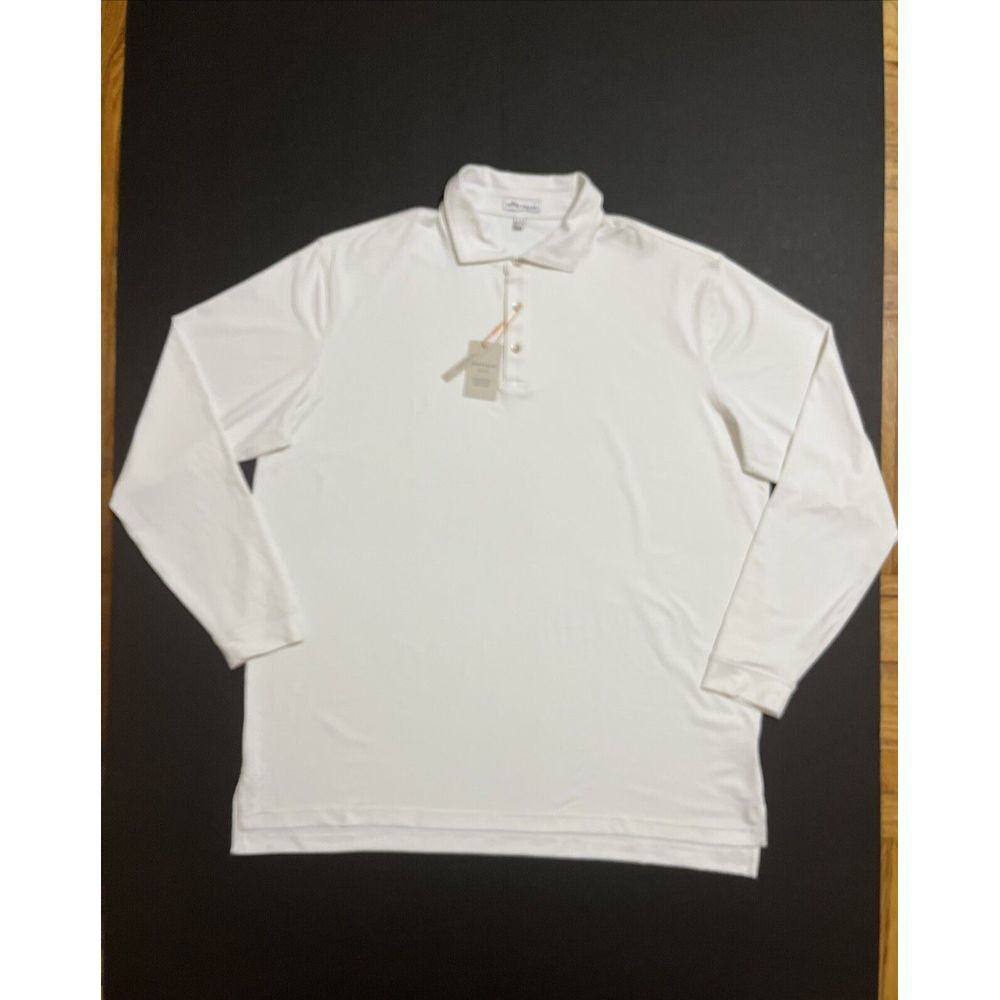 Peter Millar Men's Lyons Performance Jersey Sport White Long-Sleeve Polo Sz XXL - Picture 3 of 13